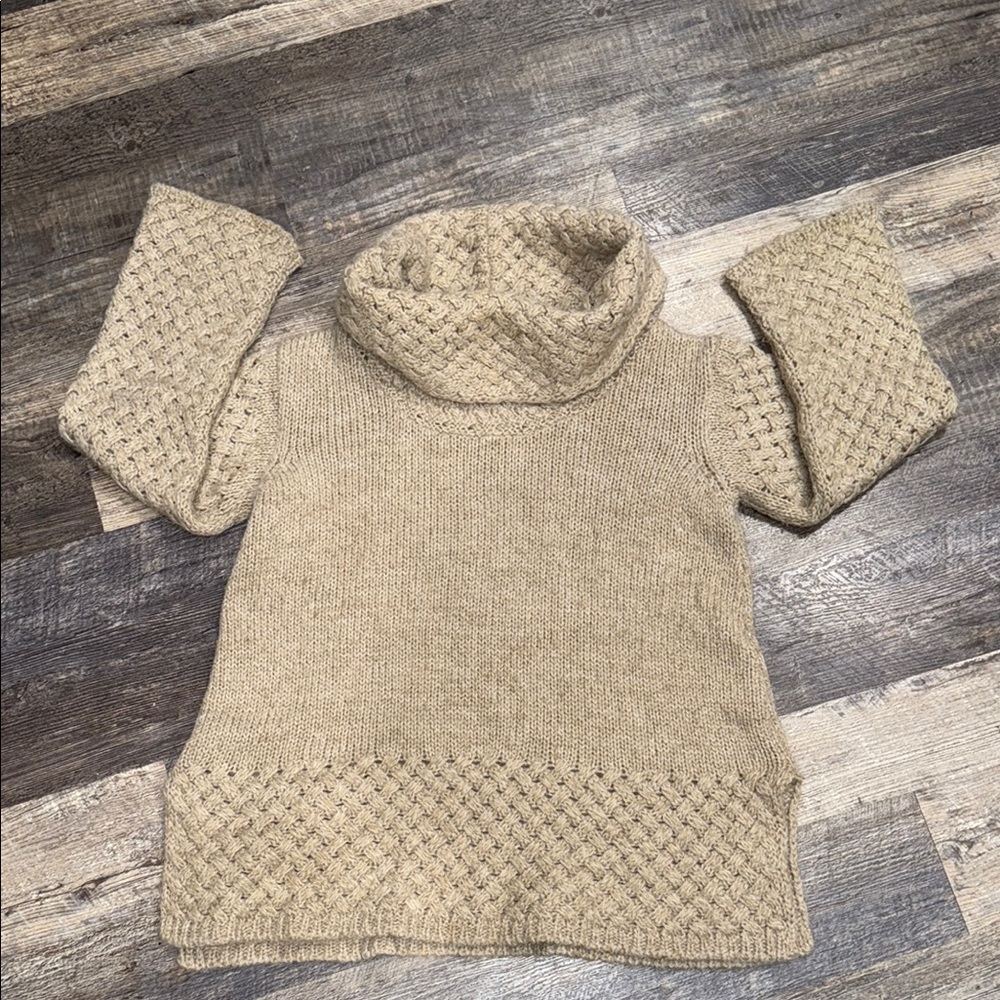 Elegant Beige Women's Cowl Neck Sweater